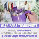 Copo térmico Brilho Glitter de aço inoxidável 1200ML com tampa e canudo de aço inoxidável