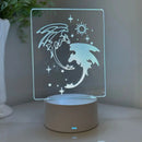 Luminária LED 3D Em Acrílico Abajur Presente Criativo - Luminária LED - COMO TREINAR SEU DRAGAO