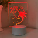 Luminária LED 3D Em Acrílico Abajur Presente Criativo - Luminária LED - COMO TREINAR SEU DRAGAO