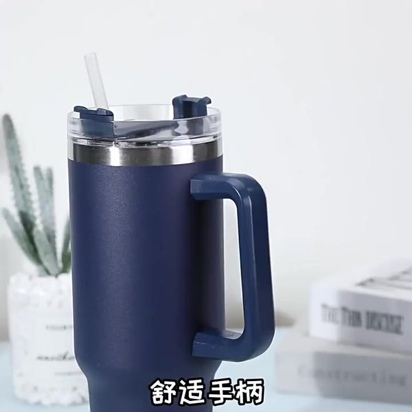 Copo Térmico 1200ml com Alça Caneca Inox Tampa Vedação Bebida Gelada Quente Viagem Academia Bar