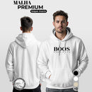 Moletom Masculino Estampado Boos Blusa De Frio com Capuz e Bolso Canguru