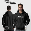 Moletom Masculino Estampado Boos Blusa De Frio com Capuz e Bolso Canguru