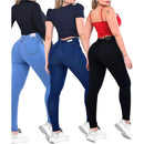 Kit 3 Calça Jeans Feminina Siknny  Cintura Alta
