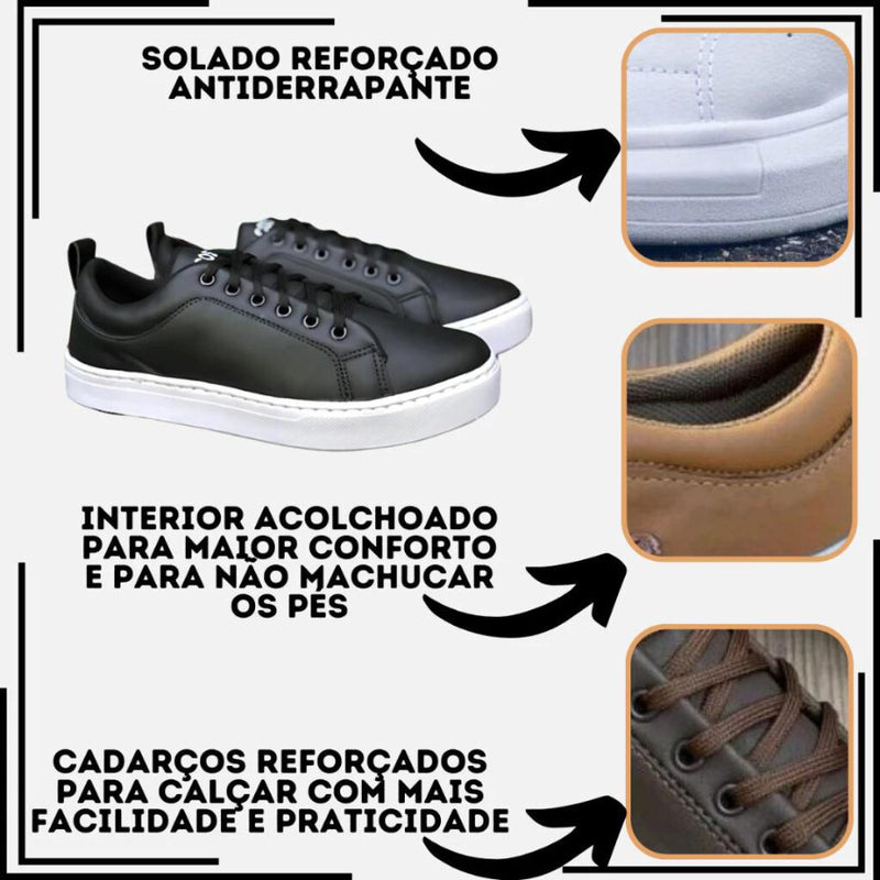 Tênis Sapatênis Masculino Casual Trabalho Estiloso Dia a Dia BOSS Qualidade Promoção