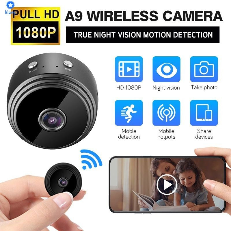 Mini Câmera de Segurança Espiã Sem Fio A9 HD com Sensor Wi-Fi e Visão Noturna 1080P